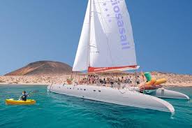 Family enjoying a catamaran sailing experience
